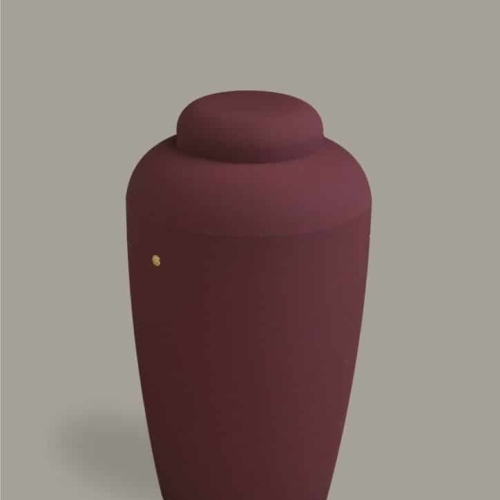 Mørkerød urne til bisættelse