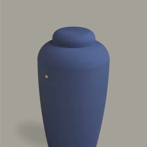Blå urne til bisættelse